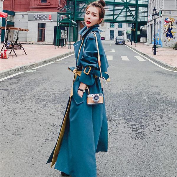 women's trench coats 2021 spring autumn dark blue coat for women office lady female outwear fashion windbreaker femme k1031, Tan;black
women's trench coats 2021 spring autumn dark blue coat for women office lady female outwear fashion windbreaker femme k1031, Tan;black