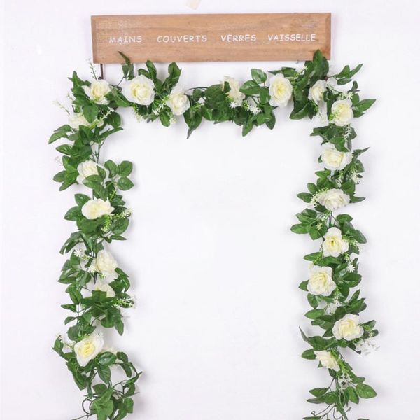 decorative flowers & wreaths artificial rose vine silk fake rattan hanging for wall decoration plants leaves garland romantic wedding home
decorative flowers & wreaths artificial rose vine silk fake rattan hanging for wall decoration plants leaves garland romantic wedding home