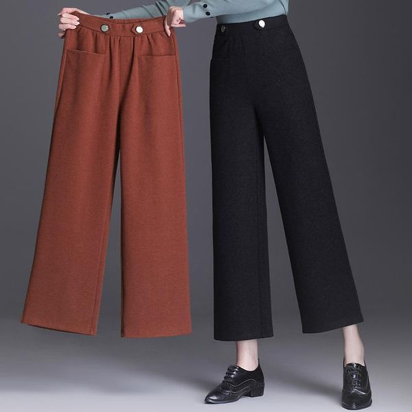 fall / winter 2021 fashion casual pants women's and wide leg women & capris, Black;white
fall / winter 2021 fashion casual pants women's and wide leg women & capris, Black;white
