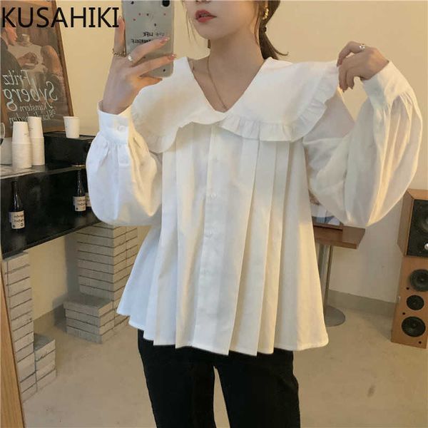 kusahiki women blouse sweet peter pan collar causal shirt spring long sleeve blusas camisas de mujer elegantes 6e456 210602, White
kusahiki women blouse sweet peter pan collar causal shirt spring long sleeve blusas camisas de mujer elegantes 6e456 210602, White