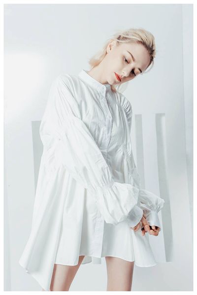 Msxu high street irregular plied shirt dressed in casual-style flashlight sleeves mini dress ladies, Black;gray
Msxu high street irregular plied shirt dressed in casual-style flashlight sleeves mini dress ladies, Black;gray
