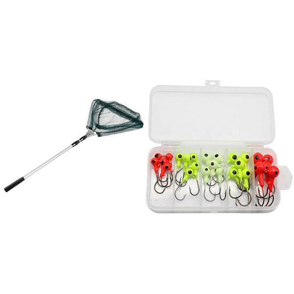 set boxed color lead hook & 1 pcs telescoping foldable landing fishing net retractable pole hooks
set boxed color lead hook & 1 pcs telescoping foldable landing fishing net retractable pole hooks