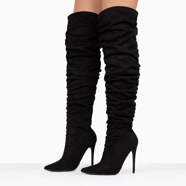boots thigh high women autumn winter heels pointed toe ladies shoes pleated stiletto black over the knee long
boots thigh high women autumn winter heels pointed toe ladies shoes pleated stiletto black over the knee long