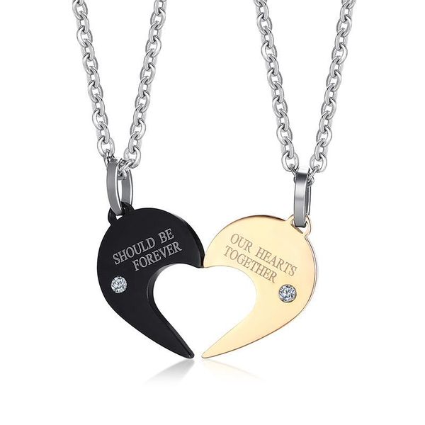 pendant necklaces lover's fashion accessory stainless steel couples heart shaped puzzle necklace with, Silver
pendant necklaces lover's fashion accessory stainless steel couples heart shaped puzzle necklace with, Silver
