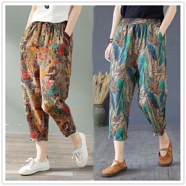cotton linen harem summer fashion women capri graffi printed casual high waist calf length loose trousers female streetwear, Black;white
cotton linen harem summer fashion women capri graffi printed casual high waist calf length loose trousers female streetwear, Black;white
