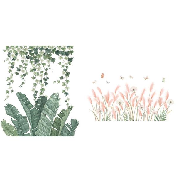 wall stickers green banana leafs tropical plants leaves wallpaper, removable & reed flower dandelion bedside baseboard sticker
wall stickers green banana leafs tropical plants leaves wallpaper, removable & reed flower dandelion bedside baseboard sticker