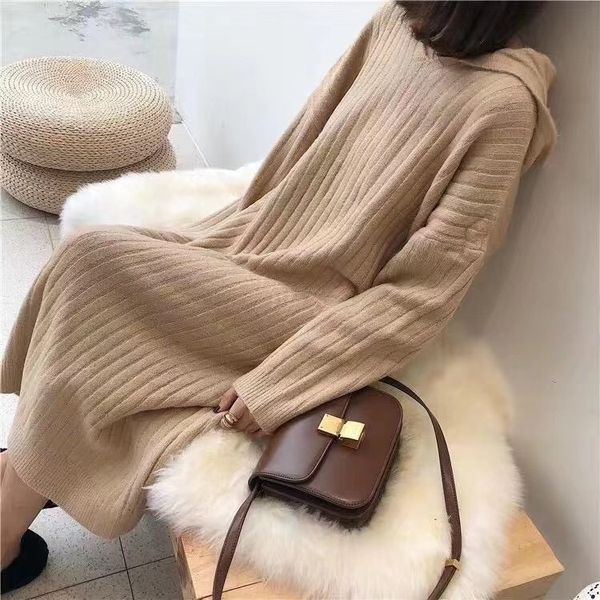 casual dresses dressed in neck-like knit or crocheted, the woman's baggy autumn dress, with a hood, solid colour, mid-season 8iig, Black;gray
casual dresses dressed in neck-like knit or crocheted, the woman's baggy autumn dress, with a hood, solid colour, mid-season 8iig, Black;gray