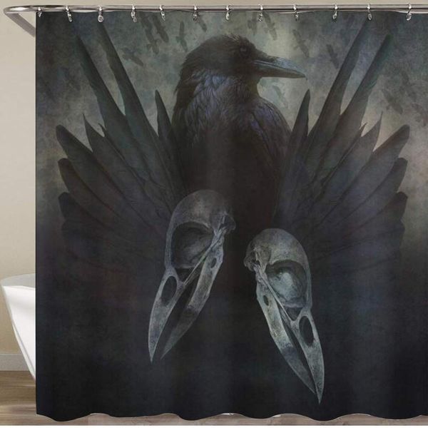 shower curtain,gothic crow spirit wings haunting mysticism dark shadowy occult art print,polyester fabric waterproof bath 
shower curtain,gothic crow spirit wings haunting mysticism dark shadowy occult art print,polyester fabric waterproof bath