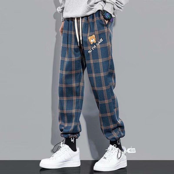 men's pants streetwear blue plaid men joggers 2021 mens straight harem drawstring korean hip hop trousers sweatpants, Black
men's pants streetwear blue plaid men joggers 2021 mens straight harem drawstring korean hip hop trousers sweatpants, Black
