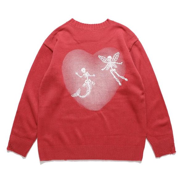 men's sweaters y2k skeleton men women pullovers o-neck knitwear loose knitted jumpers casual streetwear 2021 autumn vintage hole, White;black
men's sweaters y2k skeleton men women pullovers o-neck knitwear loose knitted jumpers casual streetwear 2021 autumn vintage hole, White;black