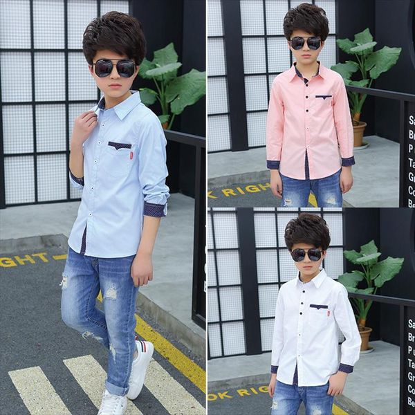 kids clothes spring autumn boys cotton blouses long sleeve shirt children fashion 5 15 years turn down collar, White;black
kids clothes spring autumn boys cotton blouses long sleeve shirt children fashion 5 15 years turn down collar, White;black