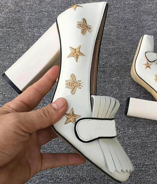 dress shoes desginer women high heel marmont pumps embroidered real leather loafer gold bees chunky heels summer wedding party w, Black
dress shoes desginer women high heel marmont pumps embroidered real leather loafer gold bees chunky heels summer wedding party w, Black