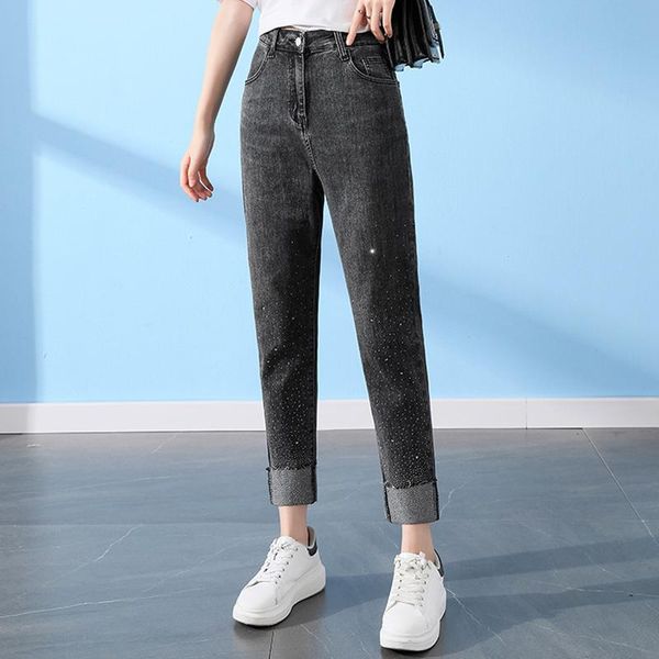 women's jeans denim elastic fashion casual straight large size brand big long for young ladies, Blue
women's jeans denim elastic fashion casual straight large size brand big long for young ladies, Blue