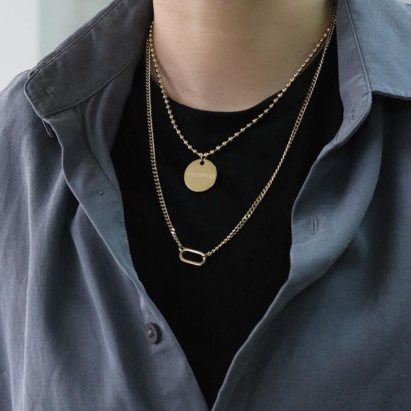 chains 2021 women jewelry fashion necklace stainless steel gold plated choker chain&link double layer collares para mujer, Silver
chains 2021 women jewelry fashion necklace stainless steel gold plated choker chain&link double layer collares para mujer, Silver