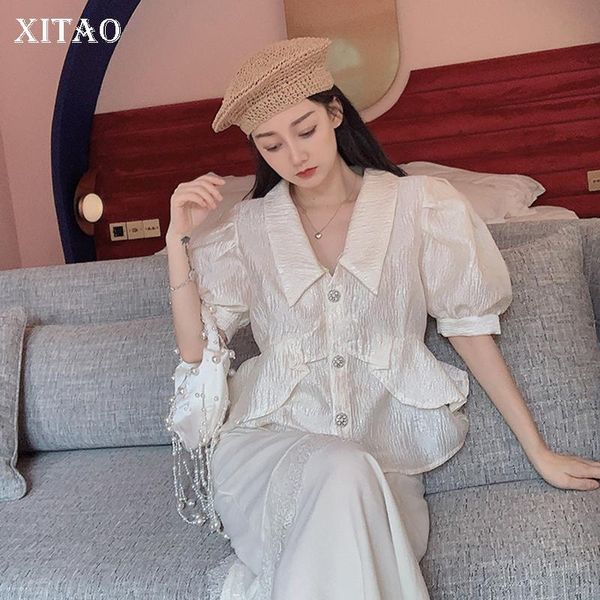 women's blouses & shirts xitao single breast women blouse fashion 2021 thin goddess fan casual puff sleeve small fresh style shirt zyq4, White
women's blouses & shirts xitao single breast women blouse fashion 2021 thin goddess fan casual puff sleeve small fresh style shirt zyq4, White