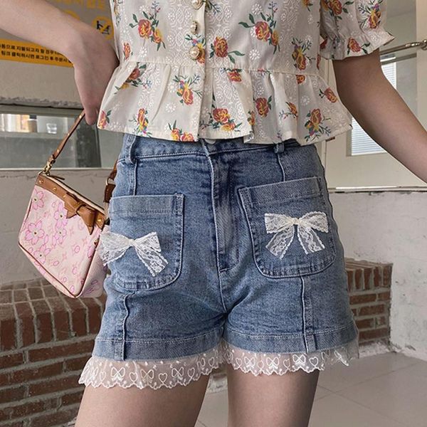 women's jeans japanese 2021 summer high waist denim shorts women casual loose ladies fashion lace bow pocket blue female
women's jeans japanese 2021 summer high waist denim shorts women casual loose ladies fashion lace bow pocket blue female