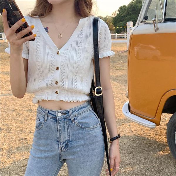fashion girl summer knitted womens sweaters jacket slim short cardigan women clothing cropped sleeve v neck blouse, White;black
fashion girl summer knitted womens sweaters jacket slim short cardigan women clothing cropped sleeve v neck blouse, White;black