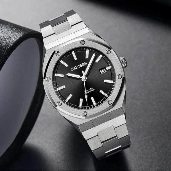 wristwatches cadisen japan nh35a movt men's watches mechanical automatic watch men 100m waterproof stainless steel wristwatch business, Slivery;brown
wristwatches cadisen japan nh35a movt men's watches mechanical automatic watch men 100m waterproof stainless steel wristwatch business, Slivery;brown