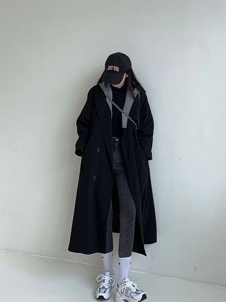 women's trench coats 2021 spring long coat women double breasted slim female outwear fashion hoody windbreaker, Tan;black
women's trench coats 2021 spring long coat women double breasted slim female outwear fashion hoody windbreaker, Tan;black