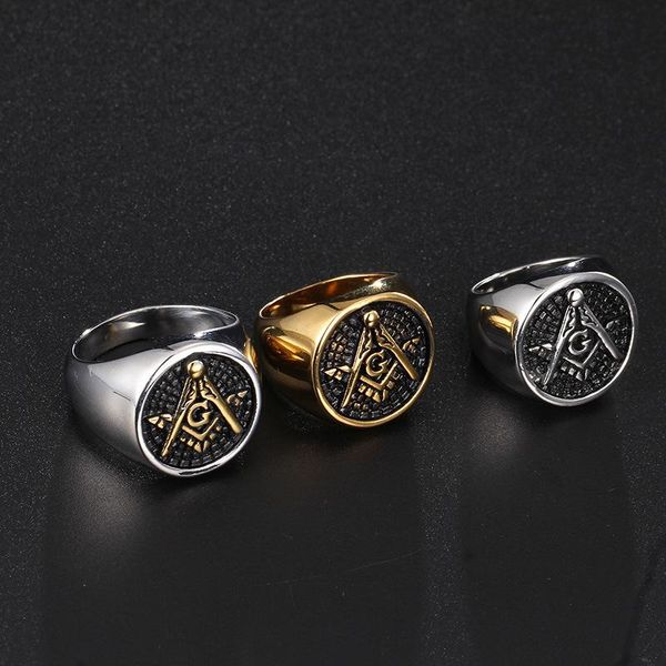 cluster rings masonic titanium steel ring tide men's fashion jewelry, Golden;silver
cluster rings masonic titanium steel ring tide men's fashion jewelry, Golden;silver