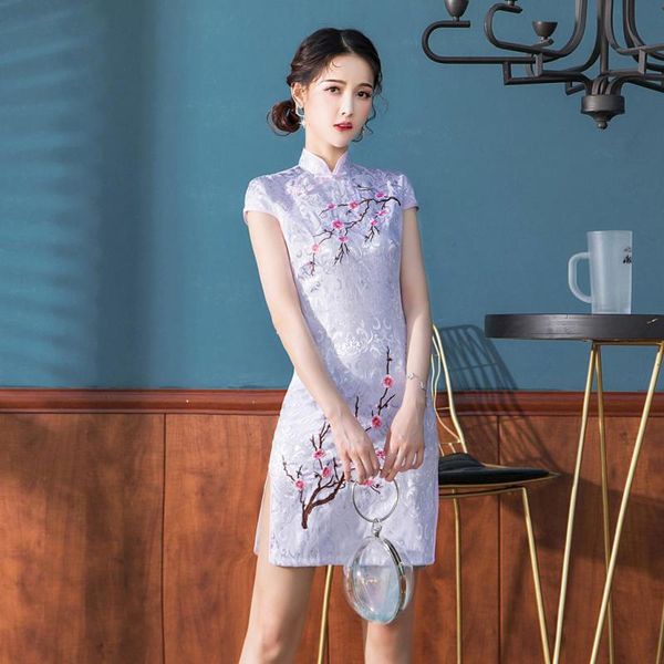 ethnic clothing female flower embroidery satin qipao short sleeve cheongsam novelty weedding party dress gown mandarin collar vestidos, Red
ethnic clothing female flower embroidery satin qipao short sleeve cheongsam novelty weedding party dress gown mandarin collar vestidos, Red