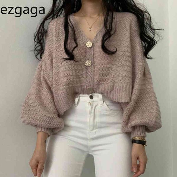ezgaga long lantern sleeve sweater women v-neck single breasted loose solid ladies knit cardigan korean fashion streetwear 210430, White
ezgaga long lantern sleeve sweater women v-neck single breasted loose solid ladies knit cardigan korean fashion streetwear 210430, White