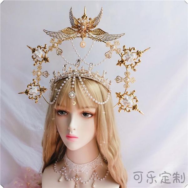 party masks gothic lolita kc gold halo angel wings sun godmother's virgin mary goddess headpiece bead chain bride hair accessories
party masks gothic lolita kc gold halo angel wings sun godmother's virgin mary goddess headpiece bead chain bride hair accessories