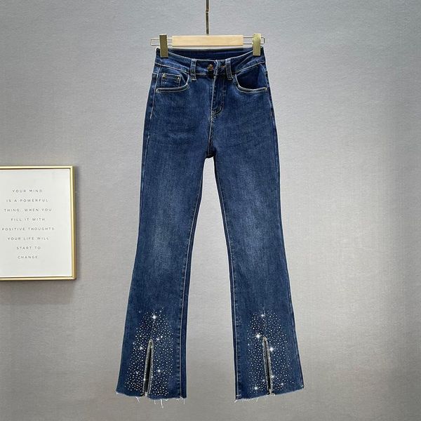 women's jeans split 2021 autumn high waist trousers female dark blue flared pants ladies skinny elastic woman
women's jeans split 2021 autumn high waist trousers female dark blue flared pants ladies skinny elastic woman
