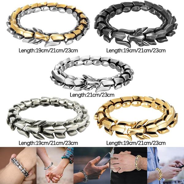 tennis men's bracelet vintage fashion punk dragon scale chain link titanium steel, Golden;silver
tennis men's bracelet vintage fashion punk dragon scale chain link titanium steel, Golden;silver