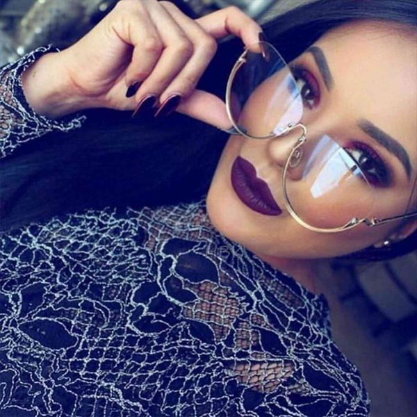 rimless cat eye women sunglasses transparent fashion brand designer lady clearly large metal frame uv400 248147, White;black
rimless cat eye women sunglasses transparent fashion brand designer lady clearly large metal frame uv400 248147, White;black