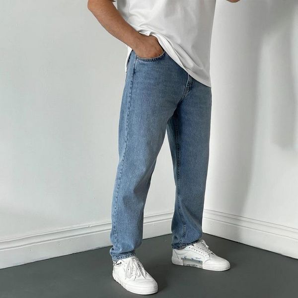 men's jeans loose solid men male trousers simple design cozy all-match students daily casual straight denim pants, Blue
men's jeans loose solid men male trousers simple design cozy all-match students daily casual straight denim pants, Blue
