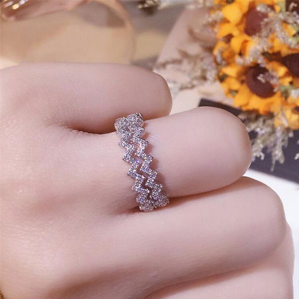 classical luxury jewelry 100% pure 925 sterling silver mircro white sapphire cz diamond doblue wave ring party women wedding band ring gift, Slivery;golden
classical luxury jewelry 100% pure 925 sterling silver mircro white sapphire cz diamond doblue wave ring party women wedding band ring gift, Slivery;golden
