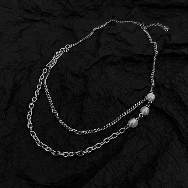 chokers origin summer stylish double layer pearl necklace for women girls delicate asymmetric chunky chain jewelry, Golden;silver
chokers origin summer stylish double layer pearl necklace for women girls delicate asymmetric chunky chain jewelry, Golden;silver