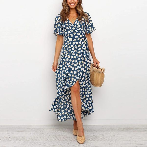 women's swimwear fashion all-match summer v-neck short-sleeved chiffon print mid-length dress spot, White;black
women's swimwear fashion all-match summer v-neck short-sleeved chiffon print mid-length dress spot, White;black