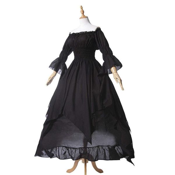 casual dresses gothic medieval dress halloween evening party womne plus size white cold shoulder lace up cosplay robe, Black;gray
casual dresses gothic medieval dress halloween evening party womne plus size white cold shoulder lace up cosplay robe, Black;gray