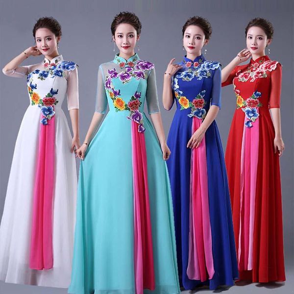 ethnic clothing exquisite embroidery women cheongsam vintage stage show qipao classic chinese style dress noble elegant plus size robe, Red
ethnic clothing exquisite embroidery women cheongsam vintage stage show qipao classic chinese style dress noble elegant plus size robe, Red