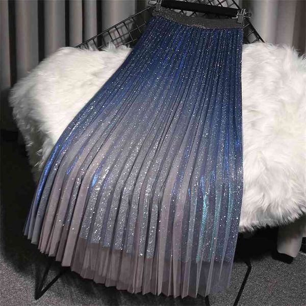 high waist mesh long skirt women's spring and summer sequin gradient color pleated midi tulle s female sweet fairy 210708, Black
high waist mesh long skirt women's spring and summer sequin gradient color pleated midi tulle s female sweet fairy 210708, Black