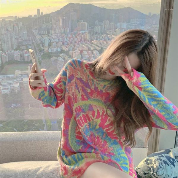 spring round neck loose sweater female tie dye high street flame jacquard pullover couple knit hip-hop style women's sweaters, White;black
spring round neck loose sweater female tie dye high street flame jacquard pullover couple knit hip-hop style women's sweaters, White;black