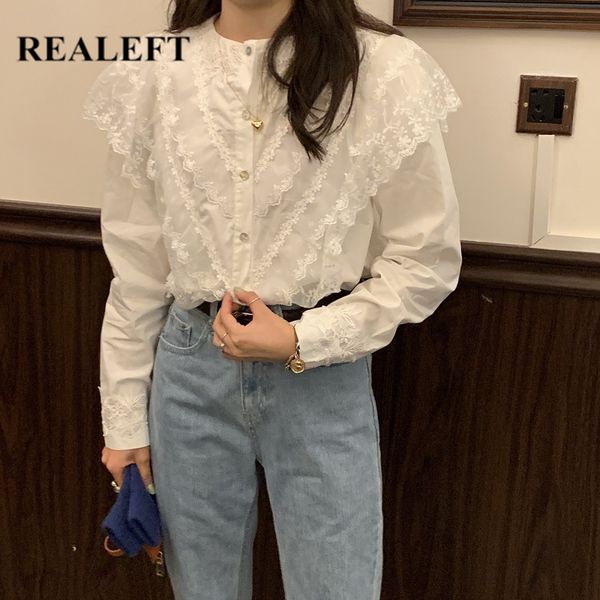 spring lace patchwork women's shirts female blouse long sleeve stand collar korean ol style women elegant blouses 210428, White
spring lace patchwork women's shirts female blouse long sleeve stand collar korean ol style women elegant blouses 210428, White