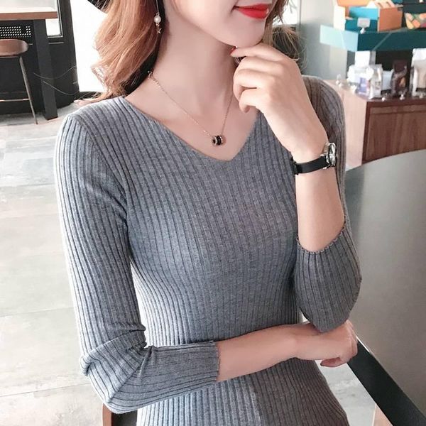 pullover knit sweater women 2021 spring clothes jumper v neck soft rib knitted winter knitwear pull femme sweaters women's, White;black
pullover knit sweater women 2021 spring clothes jumper v neck soft rib knitted winter knitwear pull femme sweaters women's, White;black