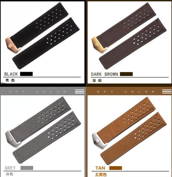 watch bands 2021 brown grey black genuine leather watchband 22 24mm breathable deployment buckle strap for tag f1/carrera/monaco man, Black;brown
watch bands 2021 brown grey black genuine leather watchband 22 24mm breathable deployment buckle strap for tag f1/carrera/monaco man, Black;brown