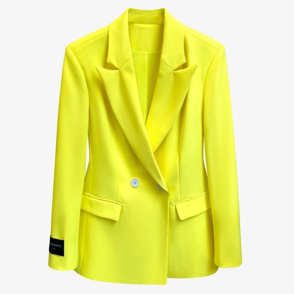 notched 2021 long sleeve single chest pocket office lady blazer women yellow suit simple fashion trend women's suits & blazers, White;black
notched 2021 long sleeve single chest pocket office lady blazer women yellow suit simple fashion trend women's suits & blazers, White;black