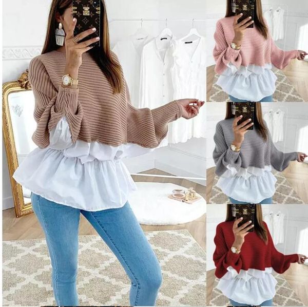 women's sweaters women autumn winter long sleeve sweater knitted pullover patchwork jumper, White;black
women's sweaters women autumn winter long sleeve sweater knitted pullover patchwork jumper, White;black