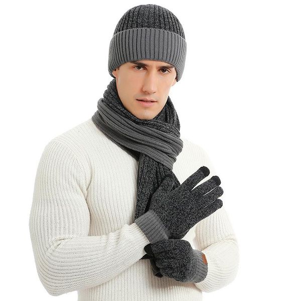 hats, scarves & gloves sets knitted double-sided scarf thickened and hat three-piece set, Blue;gray
hats, scarves & gloves sets knitted double-sided scarf thickened and hat three-piece set, Blue;gray