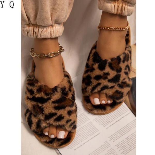 fashion leopard flock women slippers winter warm peep toe cross plush ladies pink and brown faux fur flat home shoes, Black
fashion leopard flock women slippers winter warm peep toe cross plush ladies pink and brown faux fur flat home shoes, Black