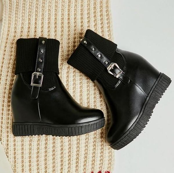 size 33 to 43 winter black white wool knitting platform wee boots invisible height increased shoes
size 33 to 43 winter black white wool knitting platform wee boots invisible height increased shoes