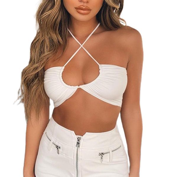 criss cross halter womens tanks bandage crop solid wrap cut out active bustier bra cami camisole top, White
criss cross halter womens tanks bandage crop solid wrap cut out active bustier bra cami camisole top, White