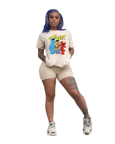 women's tracksuits ursuper 2021 summer fashion casual letter print cartoon pattern short sleeve round neck shorts two-piece set, Gray
women's tracksuits ursuper 2021 summer fashion casual letter print cartoon pattern short sleeve round neck shorts two-piece set, Gray