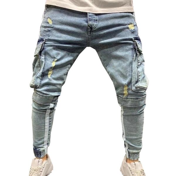men's jeans for men fashion ripped frayed denim pants casual skinny leg slim fit trousers pockets zipper pocket, Blue
men's jeans for men fashion ripped frayed denim pants casual skinny leg slim fit trousers pockets zipper pocket, Blue
