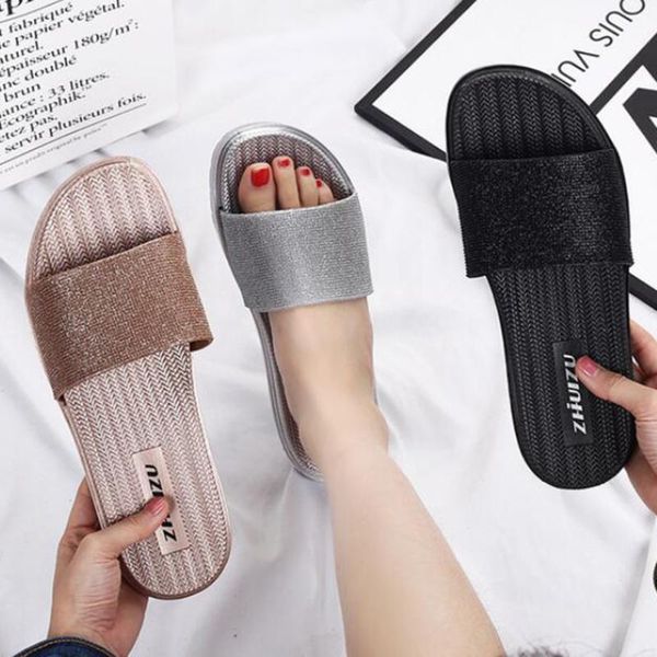 slippers summer women rhinestone bling slides flat soft home flip flops female sparkling crystal shoes beach sandals xx219, Black
slippers summer women rhinestone bling slides flat soft home flip flops female sparkling crystal shoes beach sandals xx219, Black
